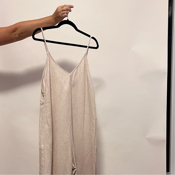 Linen long pant jumpsuit - Picture 2 of 6